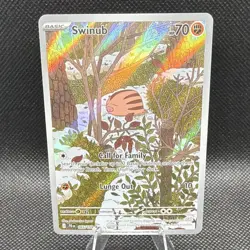 Pokemon Swinub Illustration Rare Holo Sv09 165/159 Basic 70 HP Lunge Out - Image 1