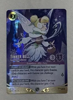 Tinker Bell Snowflake Collector Lorcana Top 8 Set Champ Enchanted Promo - Image 2