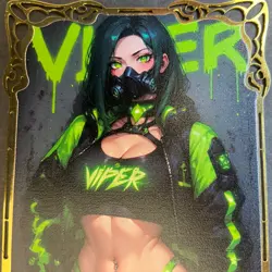 Goddess Story Gold METAL Card - Serial Number #/200! Anime Waifu Viper Girl - Image 2