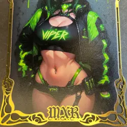 Goddess Story Gold METAL Card - Serial Number #/200! Anime Waifu Viper Girl - Image 3