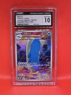 CGC 10 Gem Mint Wailord 162/159 Illustration Rare Journey Together Pokemon Card - Image 1