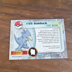 Pokemon Card #55 Golduck 1999 Topps TV Animation Edition Series 1 Blue Logo - Image 4