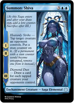 MTG FF - Summon: Shiva - Fanart Borderless Style - EDH / Playtest - Image 1