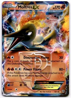 Moltres EX 14/135 Holo EX Rare Plasma Storm Pokemon Holo Near Mint - Image 1