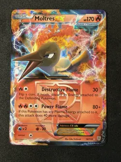 Pokemon TCG Moltres-EX Black and White Plasma Storm 14/135 Holo Holo Rare EX - Image 1