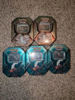 Pokemon Triple Whammy Tin 3 Pack x5 Lot - Factory Sealed - Image 1