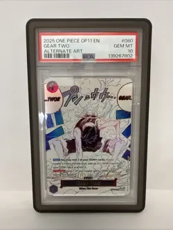 2025 One Piece Gear Two OP11-080 A Fist of Divine Speed Alternate Art PSA 10 - Image 1