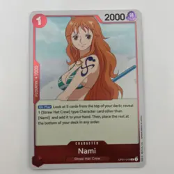 PRE ERRATA Nami - Romance Dawn Rare (OP-01) Foil One Piece TCG English - Image 2