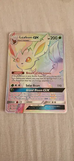 Pokemon TCG Leafeon GX Ultra Prism Secret Rare Card 157/156 NM - Image 1