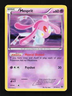 Mesprit 37/101 MP Plasma Blast English Pokemon Card TCG - Image 1
