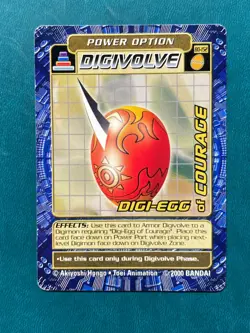 BO-152 Digi-Egg of Courage Digimon Card Digi-Battle Series 3 2000 Bandai MP - Image 1