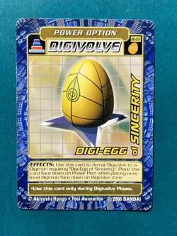BO-155 Digi-Egg of Sincerity Digimon Card Digi-Battle Series 3 2000 Bandai MP - Image 1
