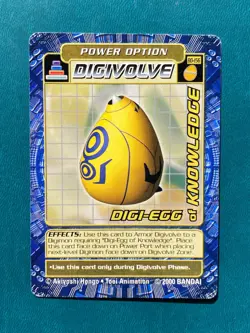 BO-156 Digi-Egg of Knowledge Digimon Card Digi-Battle Series 3 2000 Bandai MP - Image 1