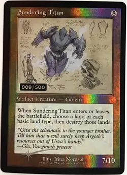 Sundering Titan (Schematic Serial Numbered 009) Retro Frame Artifacts Foil - Image 1