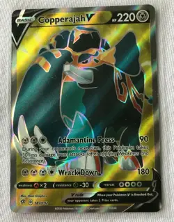 Copperajah V FULL ART ULTRA RARE 187/192 Pokemon SWSH Rebels Clash Holo NM 2020 - Image 3