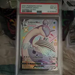 Pokemon Lapras VMAX SV111 Shining Fates Shiny Vault Holo Full Art PSA 8 2021 - Image 1