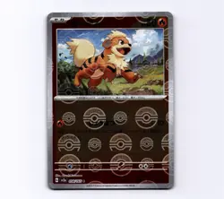 (ERROR) Growlithe 058/165 sv2a 151 Reverse Holo Poke Ball Japanese Pokemon - Image 1