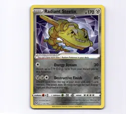 Radiant Steelix 124/196 SWSH11: Lost Origin 2022 Pokemon NM - Image 1