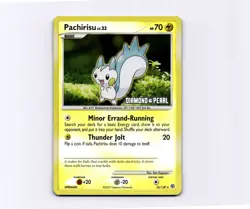 Pachirisu 35/130 Diamond & Pearl STAMPED Reverse Holo Ken Sugimori Pokemon 2007 - Image 1