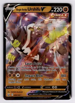 Single Strike Urshifu V 085/163 SWSH05: Battle Styles 2021 Pokemon LP-NM - Image 1