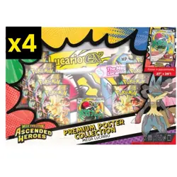 (LOT OF 4)Pokemon TCG Ascended Heroes Premium Poster Collection Mega Lucario EX - Image 1