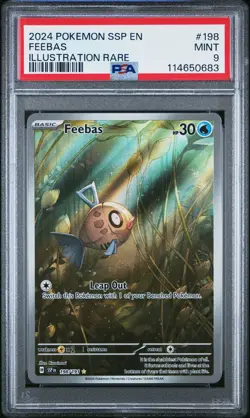 Feebas 198 Illustration Rare Pokemon Ssp En-Surging Sparks NM PSA 9 - Image 1