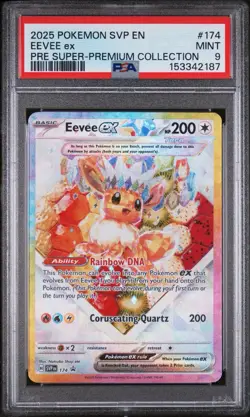 2025 POKEMON EEVEE EX #174 SVP EN SV PROMO PRISMATIC EVOLUTIONS SPC PSA 9 MINT - Image 1