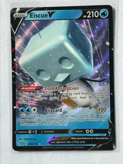 Eiscue V ULTRA RARE 055/192 SWSH Rebel Clash Pokemon NM HOLO 2021 - Image 1