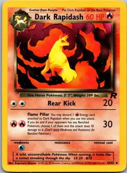 Dark Rapidash 44/82 Uncommon Team Rocket Pokemon Near Mint - Image 1