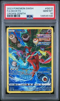 PSA 10 Deoxys GG12/GG70 Crown Zenith IR Holo Pokemon Card - Gem Mint - Image 1