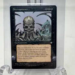 Vintage 1995 MTG Ice Age Necropotence Card - Image 1