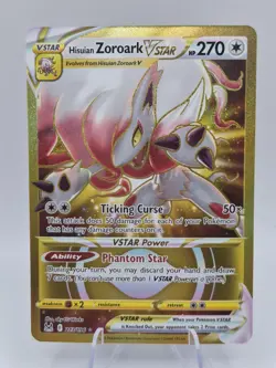 Pokemon Hisuian Zoroark VSTAR Secret Rare Swsh11: Lost Origin 213/196 Holo HP270 - Image 1