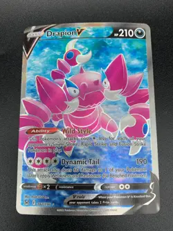 Drapion V 182/196 Full Art Ultra Rare Sword & Shield Lost Origin Pokemon NM 2022 - Image 1