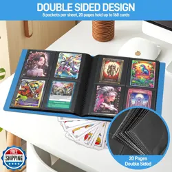 Card Binder, Upgraded 4 Pockets Trading Card Binder for Cards, Mini Collectio - Image 3