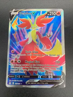 Delphox V 173/196 Full Art Ultra Rare Sword & Shield Lost Origin Pokemon NM 2022 - Image 1