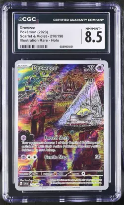 Drowzee 210/198 Pokemon Scarlet & Violet Illustration Rare Holo CGC 8.5 NM/MINT+ - Image 1