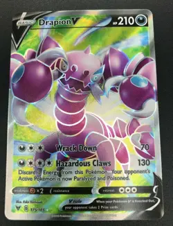 Drapion V 175/185 FULL ART ULTRA RARE Pokemon SWSH Vivid Voltage NM 2020 - Image 1