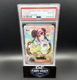 Pokemon Rosa Full Art Trainer Ultra Rare Holo 236/236 Sm-Cosmic Eclipse PSA 10 - Image 1