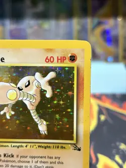 Hitmonlee 7/62 Fossil Holo RARE WOTC Vintage Pokemon Card 1999 MP - Image 3