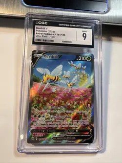 2022 Pokemon Beedrill #161 V Full Art Astral Radiance Alt Art Holo CGC 9 Mint - Image 1