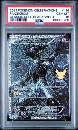Pokemon Zekrom 114/114 Celebrations Classic Collection - Full Art - PSA 10 Gem💎 - Image 1