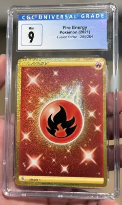 CGC 9 Gold Fire Energy Fusion strike Secret Rare Pokemon 284/264 POP 90! Low Pop - Image 1