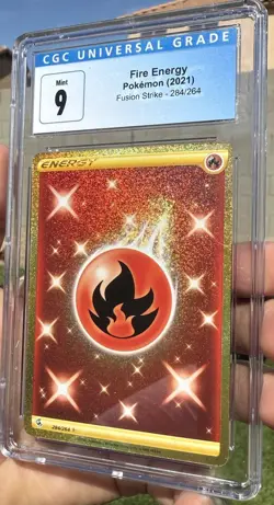 CGC 9 Gold Fire Energy Fusion strike Secret Rare Pokemon 284/264 POP 90! Low Pop - Image 2