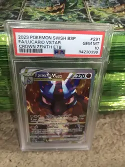 PSA 10 Gem Mint - Lucario Vstar Crown Zenith ETB 291 Pokemon Black Star Promo - Image 2