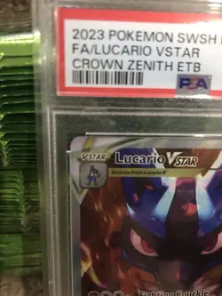 PSA 10 Gem Mint - Lucario Vstar Crown Zenith ETB 291 Pokemon Black Star Promo - Image 5