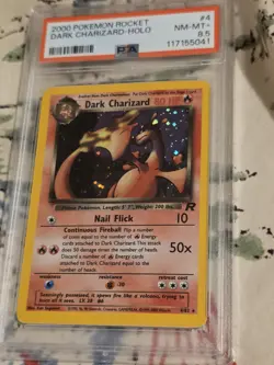 Pokemon TCG Team Rocket Dark Charizard 4/82 Holo Rare PSA 8.5 Vintage English - Image 1