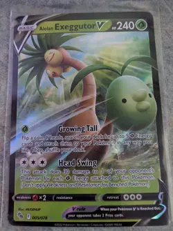 Pokemon Alolan Exeggutor V Pokemon GO #005/078 240HP Ultra Rare Holo English - Image 1