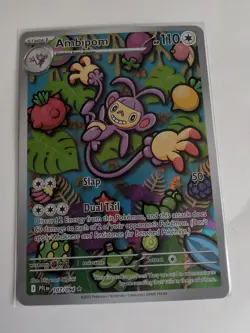 2025 Pokemon Ambipom 107/094 Phantasmal Flames Stage 1 Holo Illustration Rare - Image 1