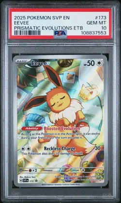 2025 POKEMON SVP EN-SV BLACK STAR PROMO #173 EEVEE PSA 10 - Image 1