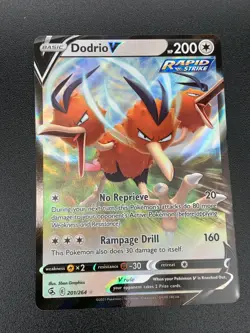 Dodrio V 201/264 Ultra Rare SWSH Fusion Strike NM Pokemon 2021 - Image 1